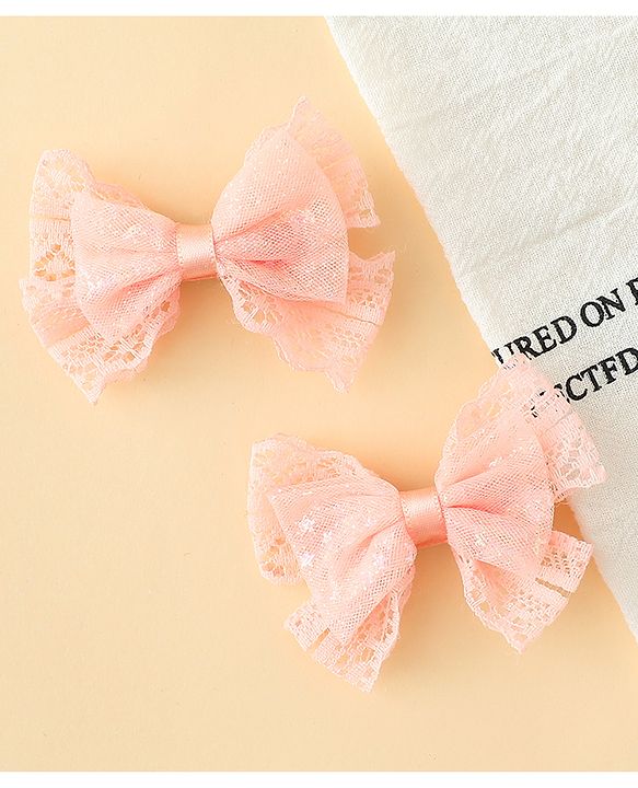 Babyhug Free Size Bow & Butterfly Clips Blue Pack Of 2 - Orange