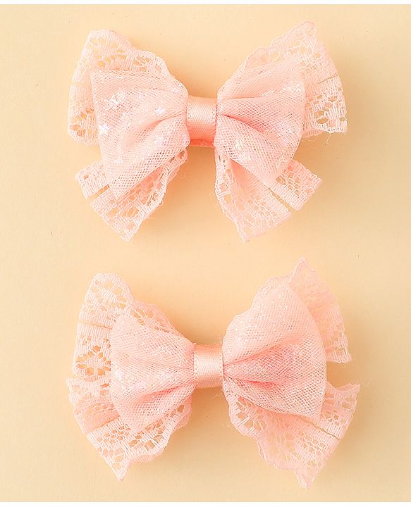 Babyhug Free Size Bow & Butterfly Clips Blue Pack Of 2 - Orange