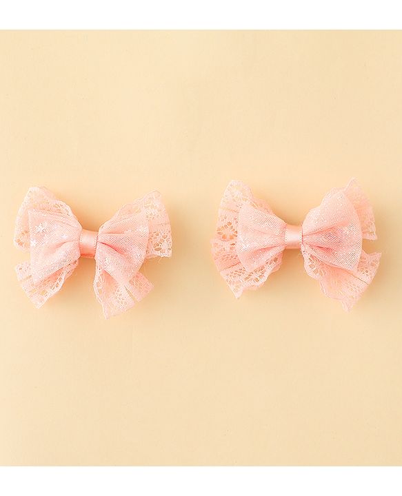 Babyhug Free Size Bow & Butterfly Clips Blue Pack Of 2 - Orange