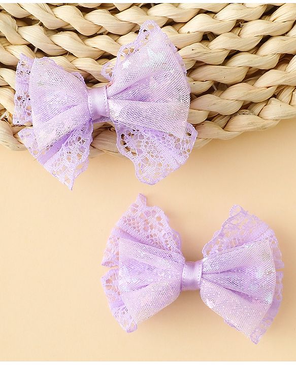 Babyhug Free Size Bow & Butterfly Clips Blue Pack Of 2 - Orange