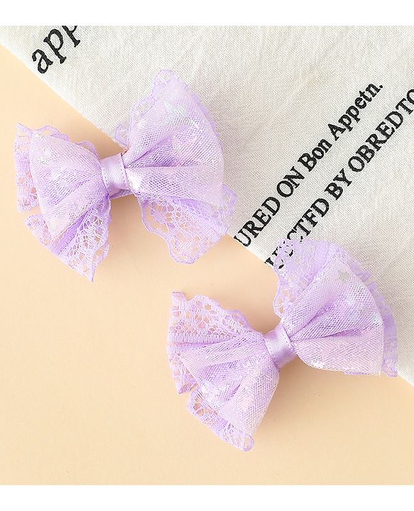 Babyhug Free Size Bow & Butterfly Clips Blue Pack Of 2 - Orange