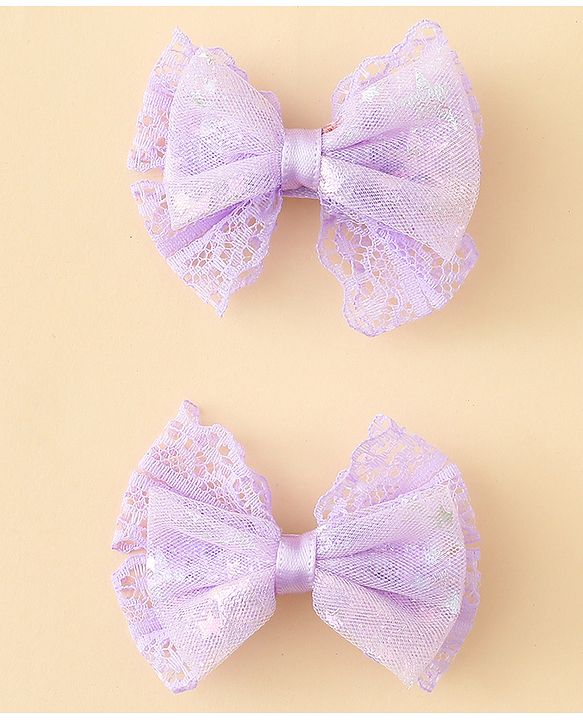 Babyhug Free Size Bow & Butterfly Clips Blue Pack Of 2 - Orange