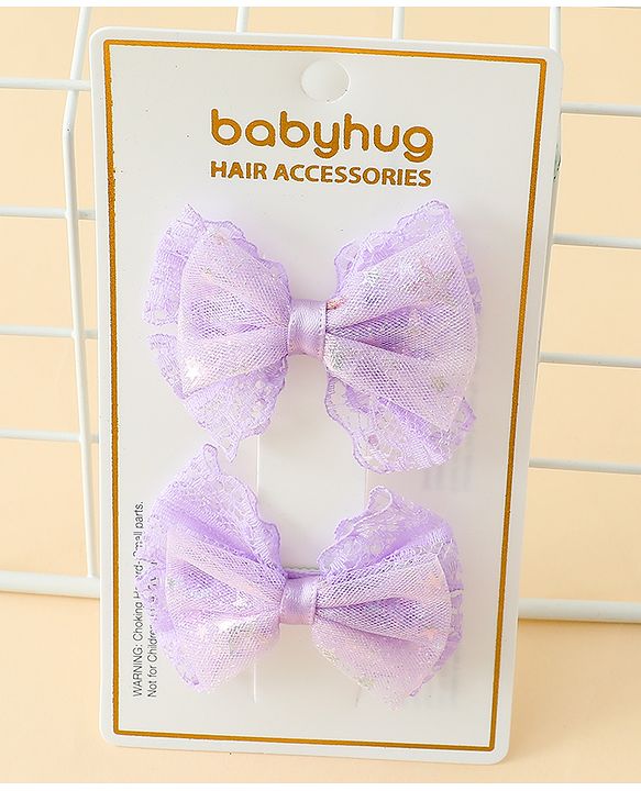 Babyhug Free Size Bow & Butterfly Clips Blue Pack Of 2 - Orange