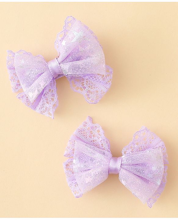 Babyhug Free Size Bow & Butterfly Clips Blue Pack Of 2 - Orange