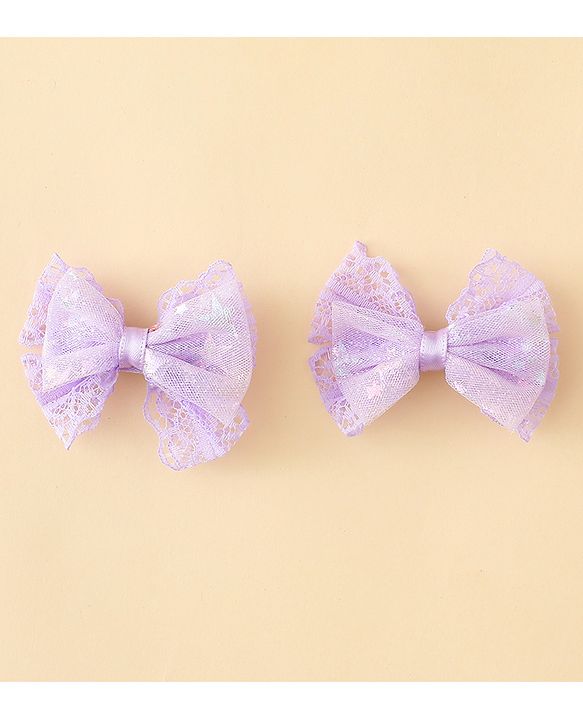Babyhug Free Size Bow & Butterfly Clips Blue Pack Of 2 - Orange