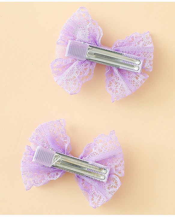Babyhug Free Size Bow & Butterfly Clips Blue Pack Of 2 - Orange