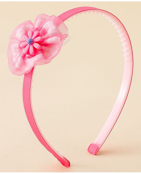 Babyhug Free Size Hair Band With Floral Applique - Pink
