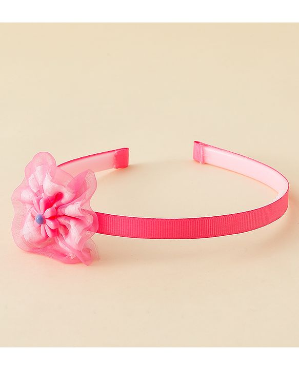 Babyhug Free Size Hair Band With Floral Applique - Pink