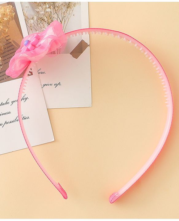 Babyhug Free Size Hair Band With Floral Applique - Pink