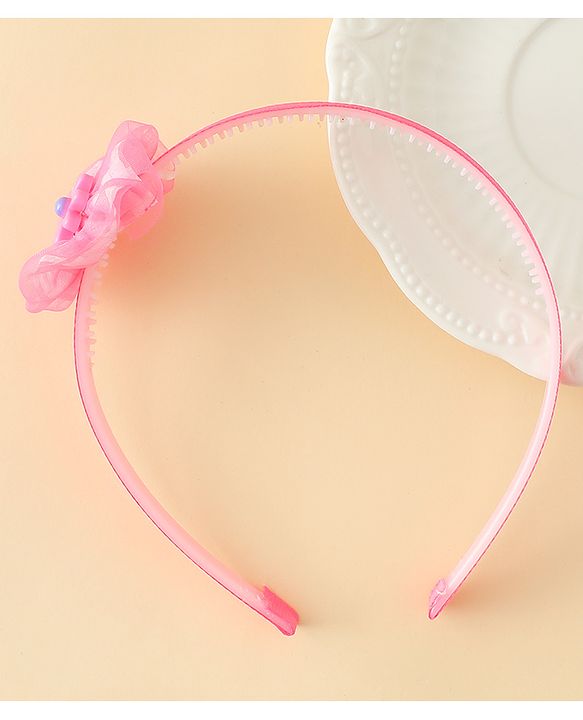 Babyhug Free Size Hair Band With Floral Applique - Pink