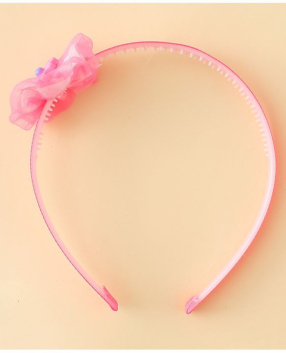 Babyhug Free Size Hair Band With Floral Applique - Pink