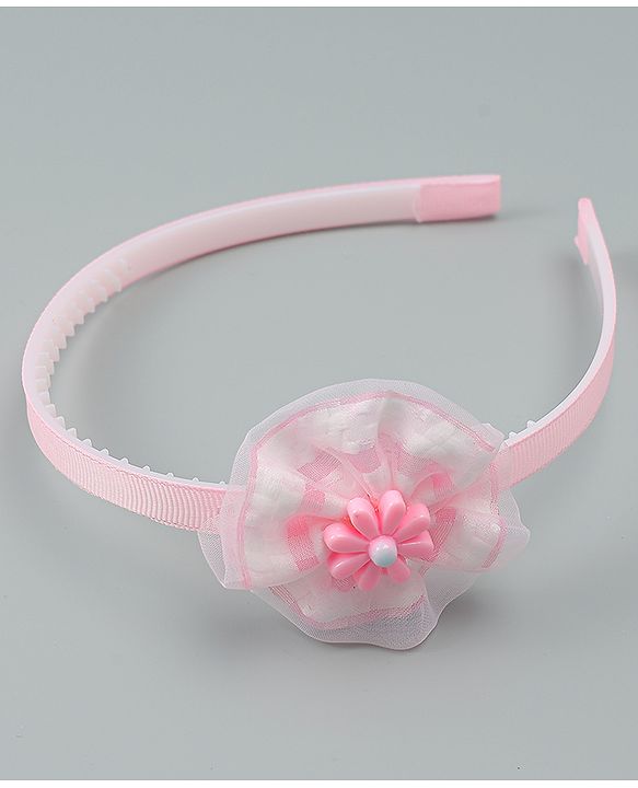 Babyhug Free Size Hair Band With Floral Applique - Pink