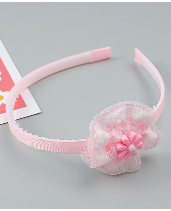 Babyhug Free Size Hair Band With Floral Applique - Pink