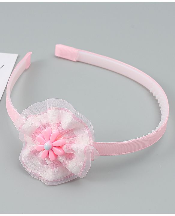 Babyhug Free Size Hair Band With Floral Applique - Pink