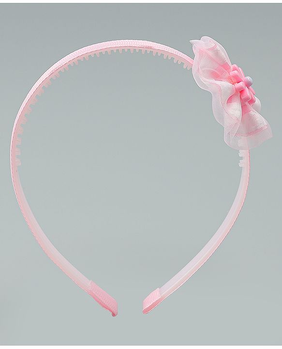 Babyhug Free Size Hair Band With Floral Applique - Pink