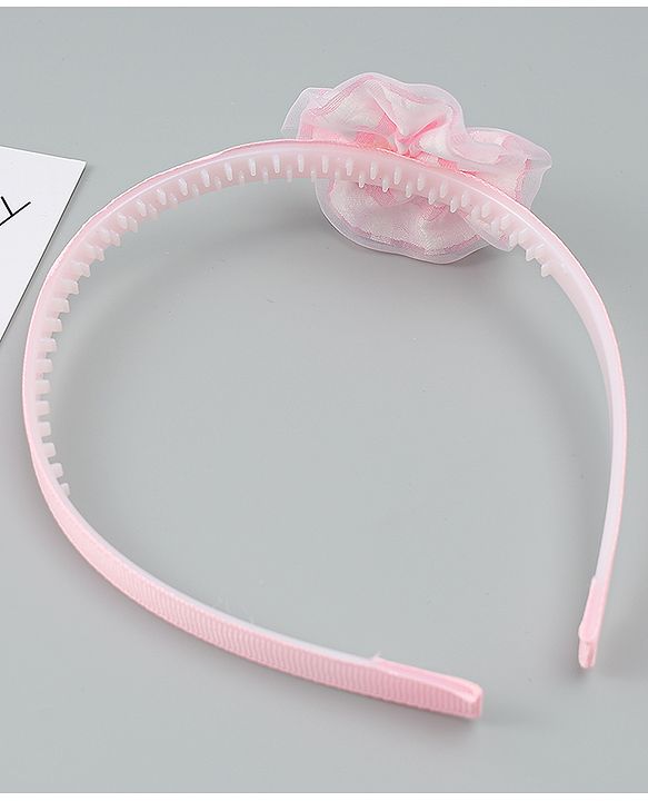 Babyhug Free Size Hair Band With Floral Applique - Pink