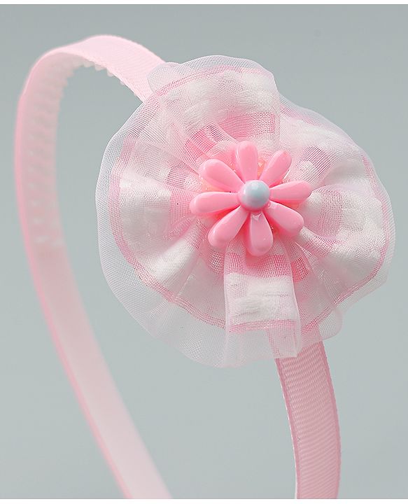 Babyhug Free Size Hair Band With Floral Applique - Pink