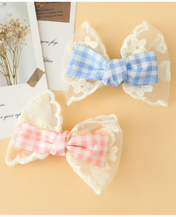 Babyhug Bow & Butterfly Clips Free Size Pack of 2 - Red & Black