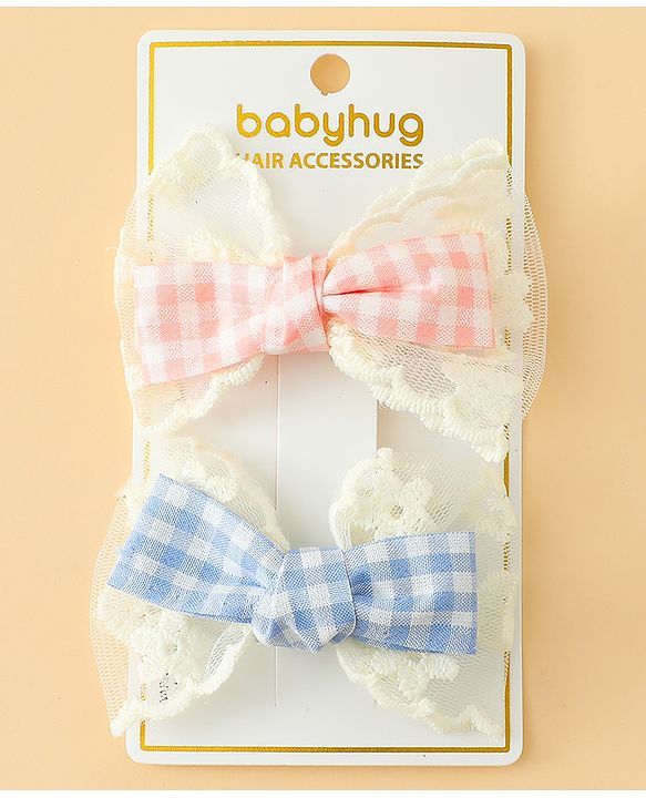 Babyhug Bow & Butterfly Clips Free Size Pack of 2 - Red & Black