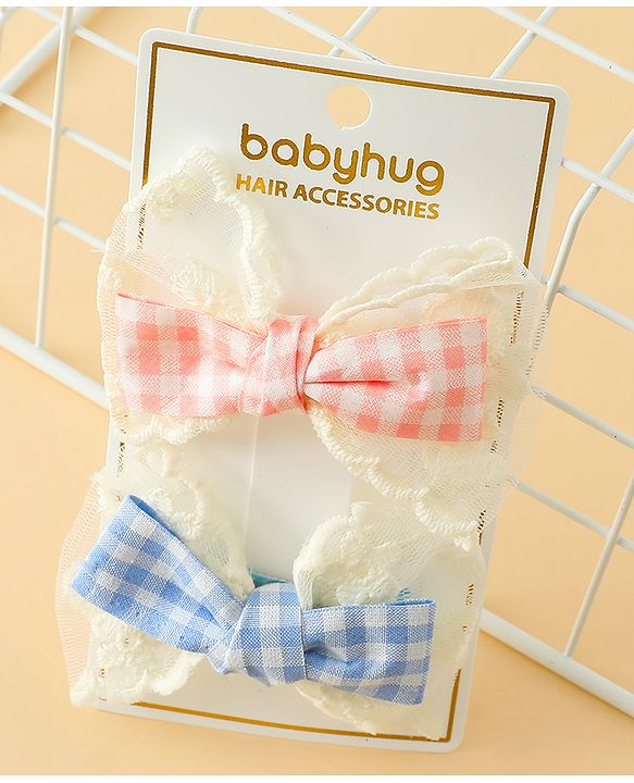 Babyhug Bow & Butterfly Clips Free Size Pack of 2 - Red & Black