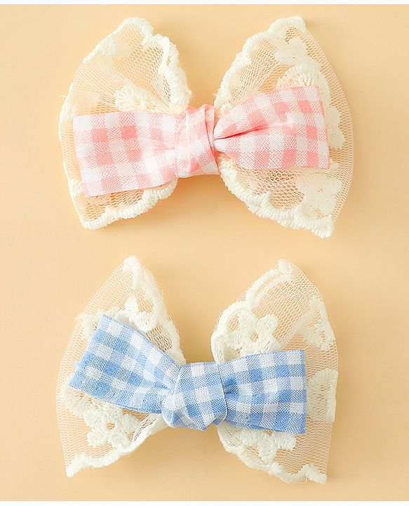 Babyhug Bow & Butterfly Clips Free Size Pack of 2 - Red & Black