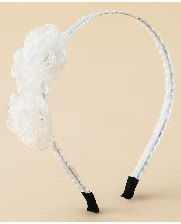 Babyhug Hair Bands With Floral Applique - Black
