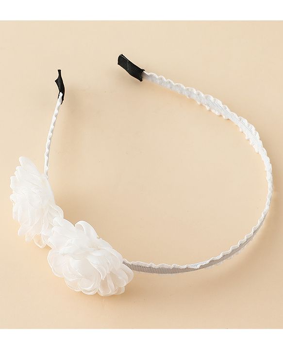 Babyhug Hair Bands With Floral Applique - Black