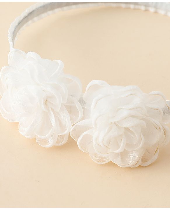 Babyhug Hair Bands With Floral Applique - Black