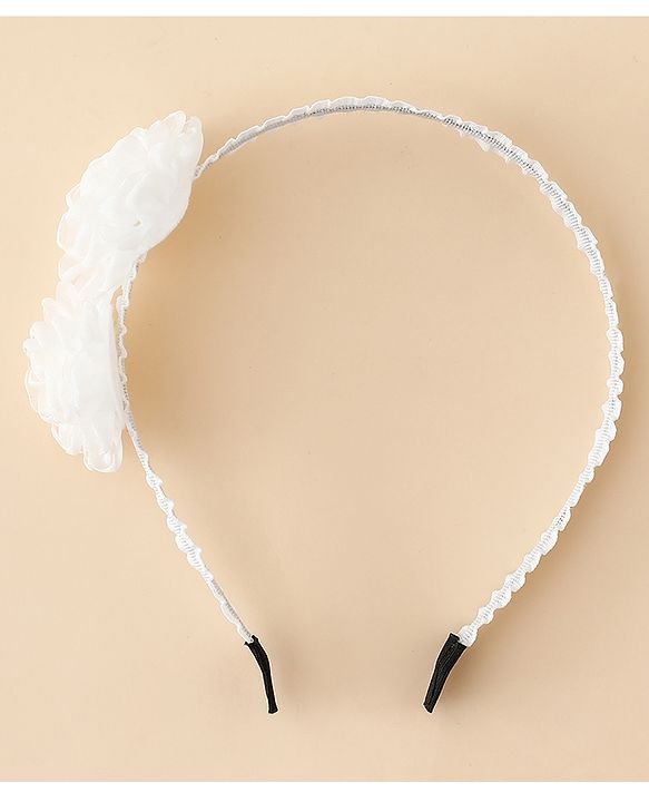 Babyhug Hair Bands With Floral Applique - Black