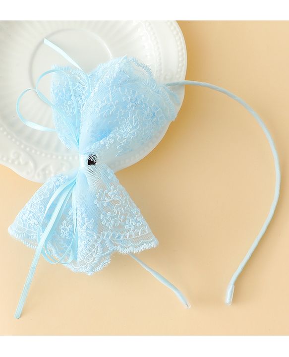 Babyhug Hair Band With Bow Applique - Beige