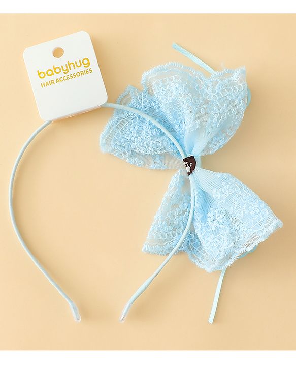 Babyhug Hair Band With Bow Applique - Beige