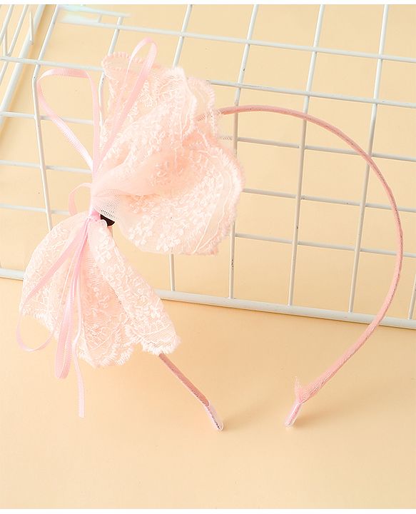 Babyhug Hair Band With Bow Applique - Beige