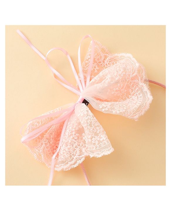 Babyhug Hair Band With Bow Applique - Beige