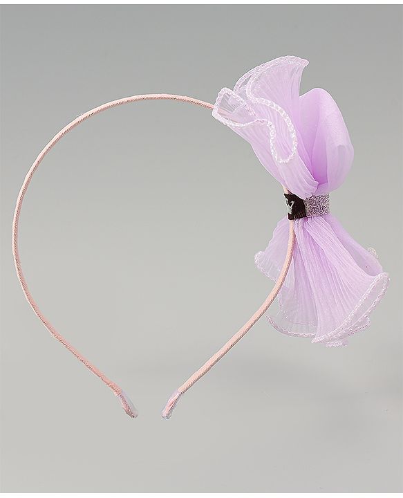 Babyhug Hair Band With Bow Applique - Purple