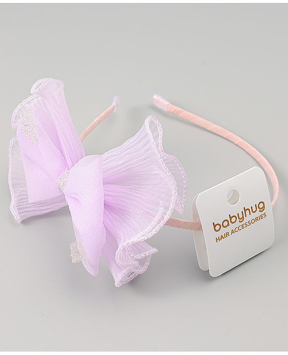 Babyhug Hair Band With Bow Applique - Purple