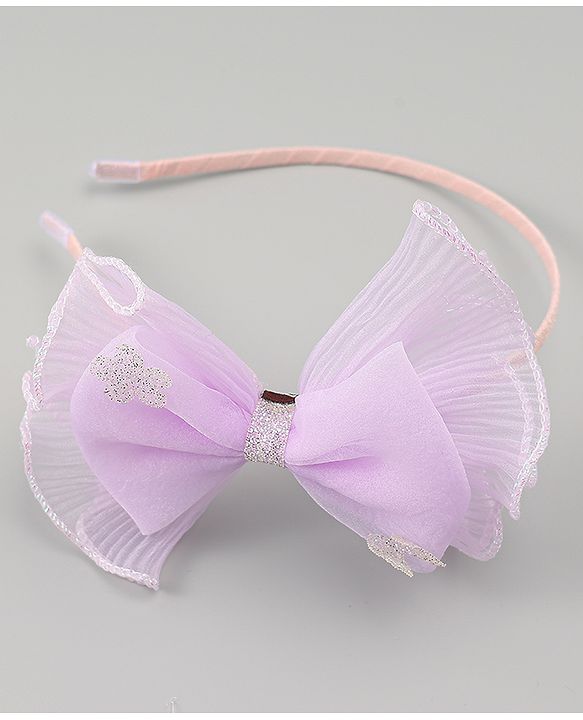 Babyhug Hair Band With Bow Applique - Purple