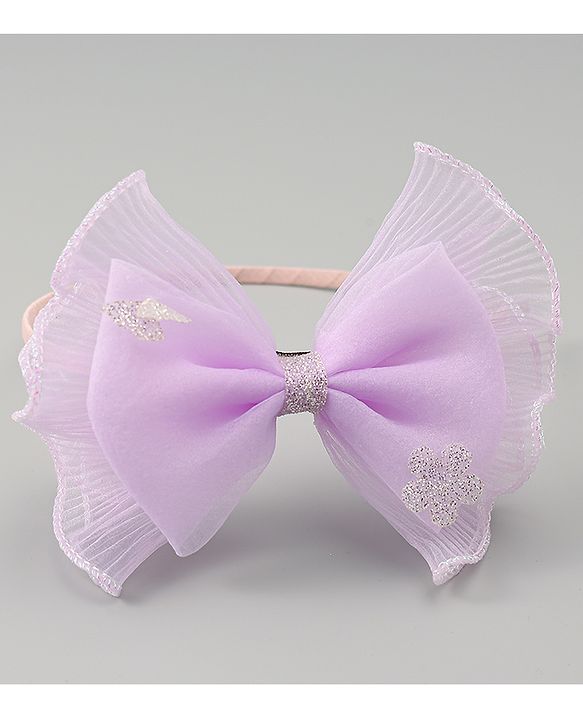 Babyhug Hair Band With Bow Applique - Purple