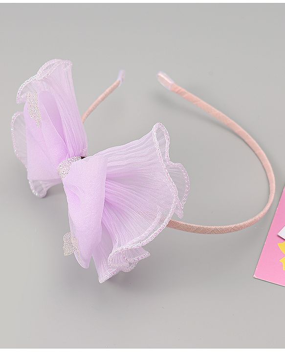 Babyhug Hair Band With Bow Applique - Purple