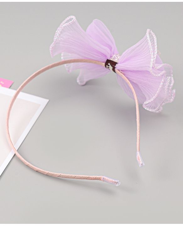 Babyhug Hair Band With Bow Applique - Purple
