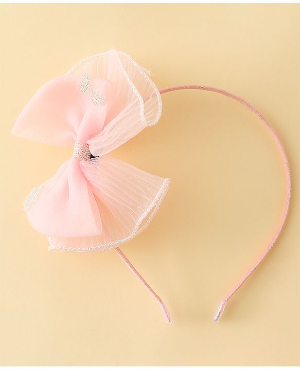 Babyhug Hair Band With Bow Applique - Purple