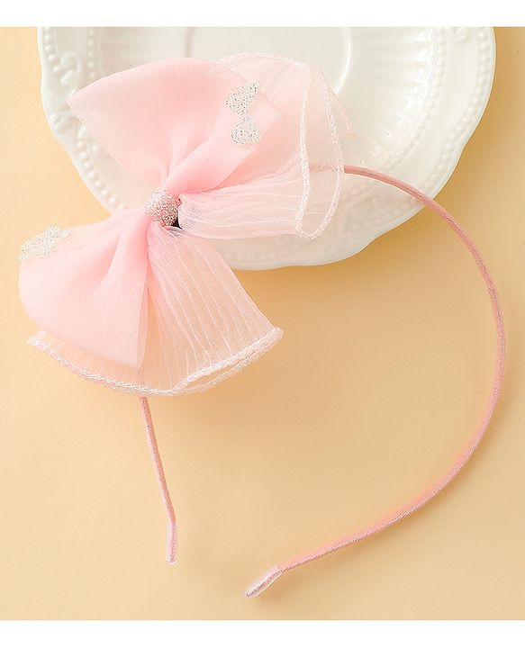 Babyhug Hair Band With Bow Applique - Purple