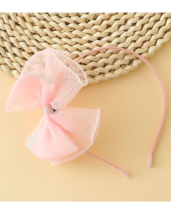 Babyhug Hair Band With Bow Applique - Purple