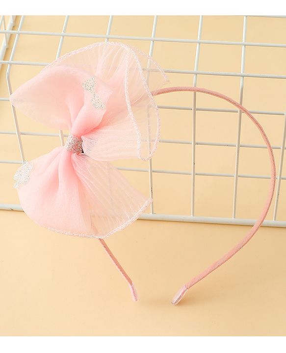Babyhug Hair Band With Bow Applique - Purple