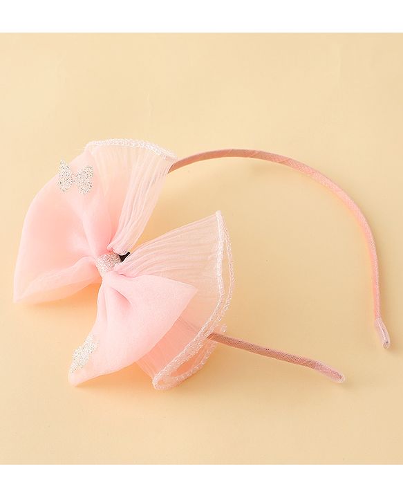 Babyhug Hair Band With Bow Applique - Purple