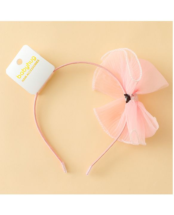 Babyhug Hair Band With Bow Applique - Purple