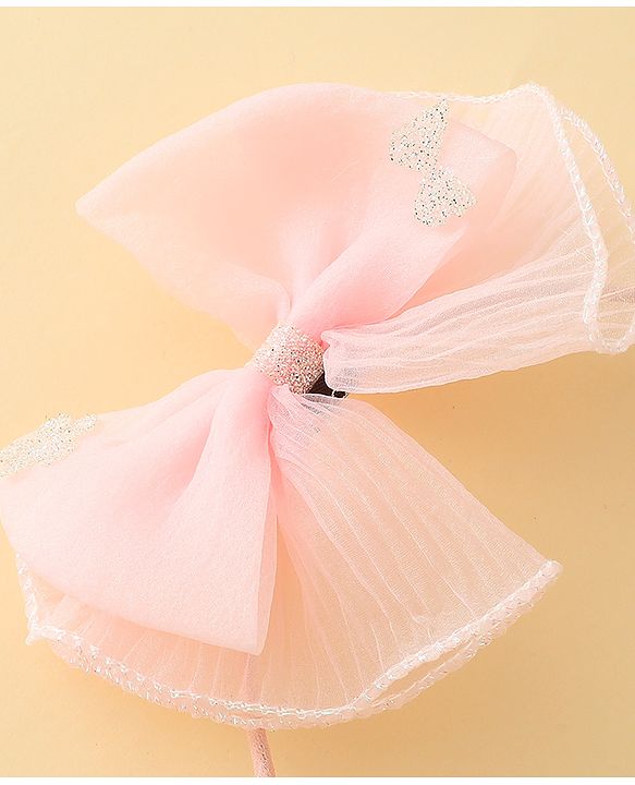 Babyhug Hair Band With Bow Applique - Purple