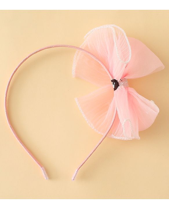 Babyhug Hair Band With Bow Applique - Purple