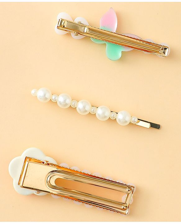 Pine Kids Free Size Hair Pins And Clips Pack of 3 - Pink