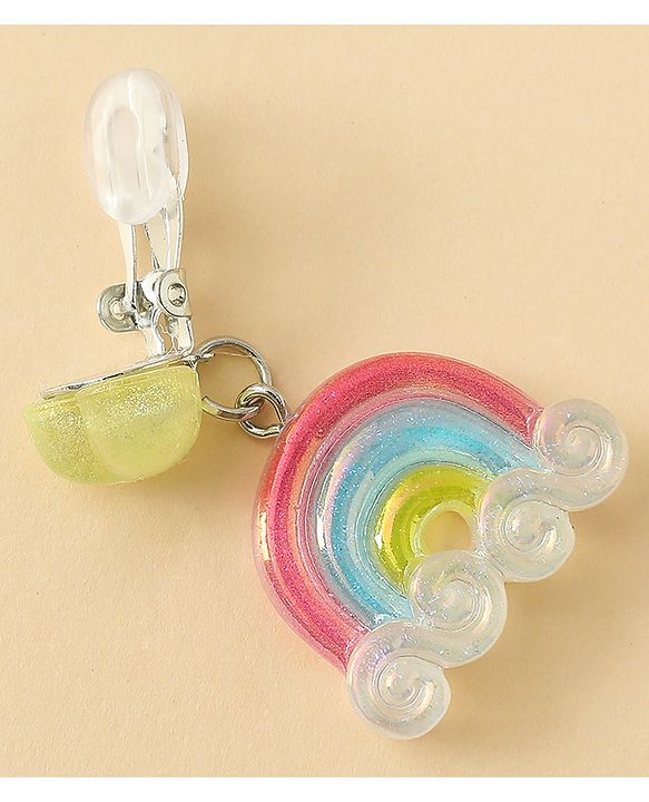 Babyhug Earrings with Floral & Rainbow Pack of 2 - Multicolor