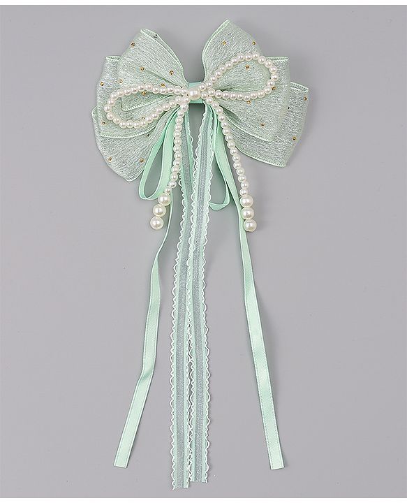 Babyhug Free Size Bow & Butterfly Clips - Green